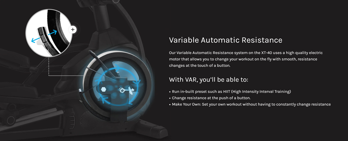 Elliptical with variable automatic resistance